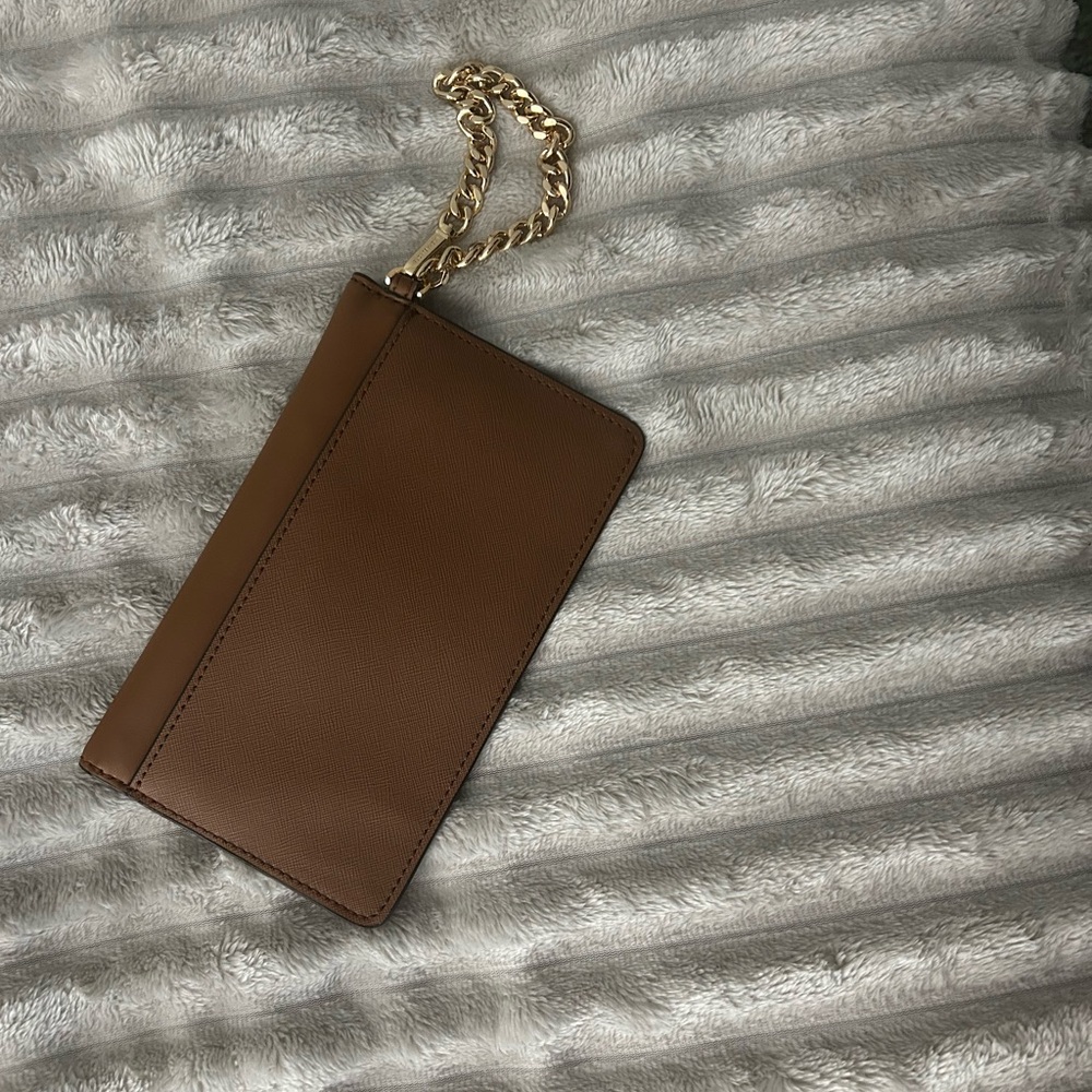 Michael Kors Tan Wristlet with Gold Chain - Picture 2 of 3